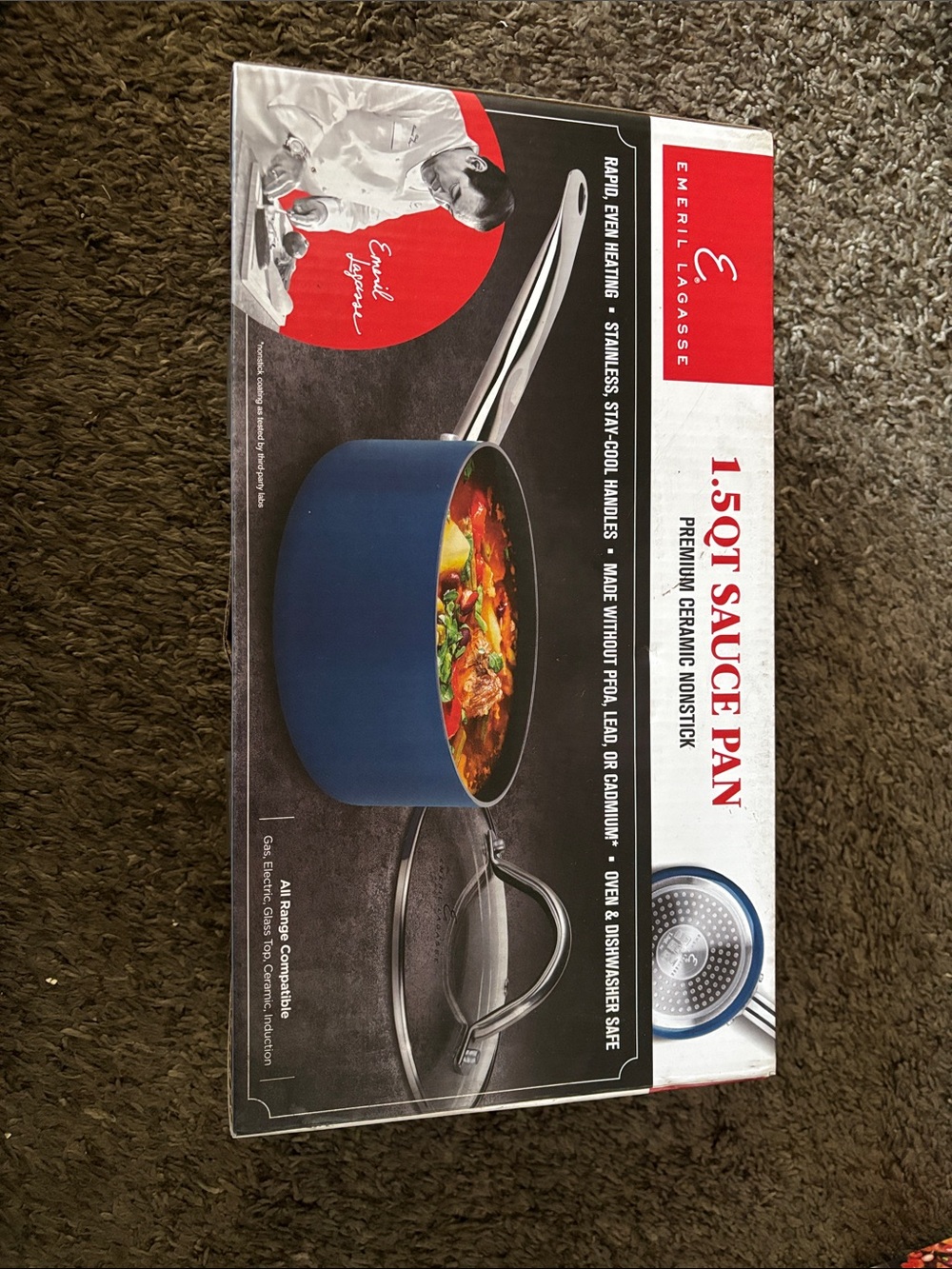 Blue 1.5 Qt Ceramic Nonstick Sauce Pan